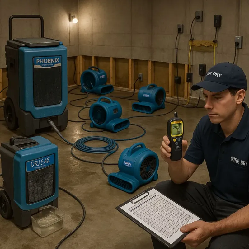Structural Drying and Dehumidification process in Inyokern, CA